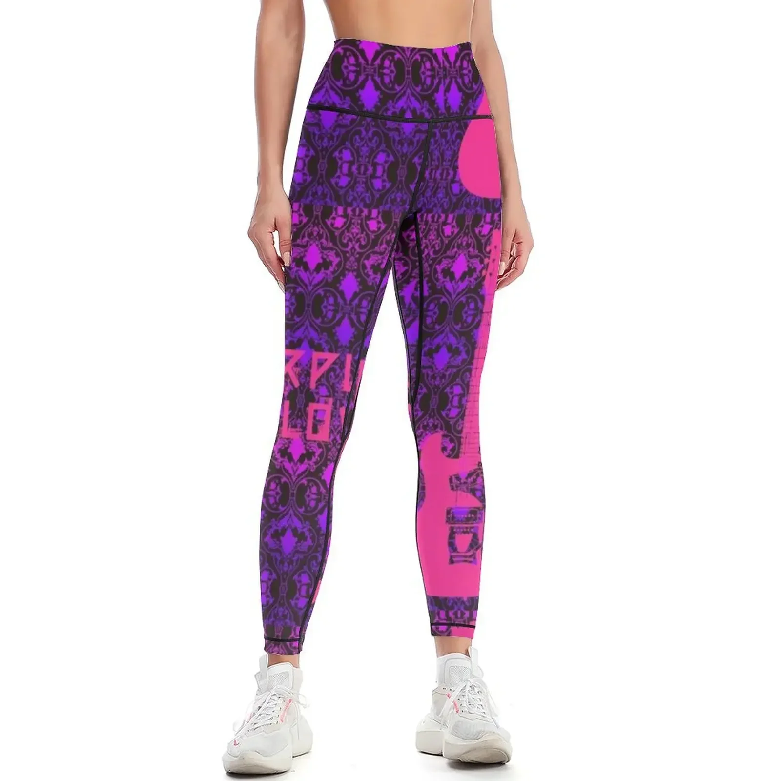 

PURPLE LOVE - PRINCE - digital paint by Iona Art Digital Leggings sport legging Tight fitting woman Womens Leggings