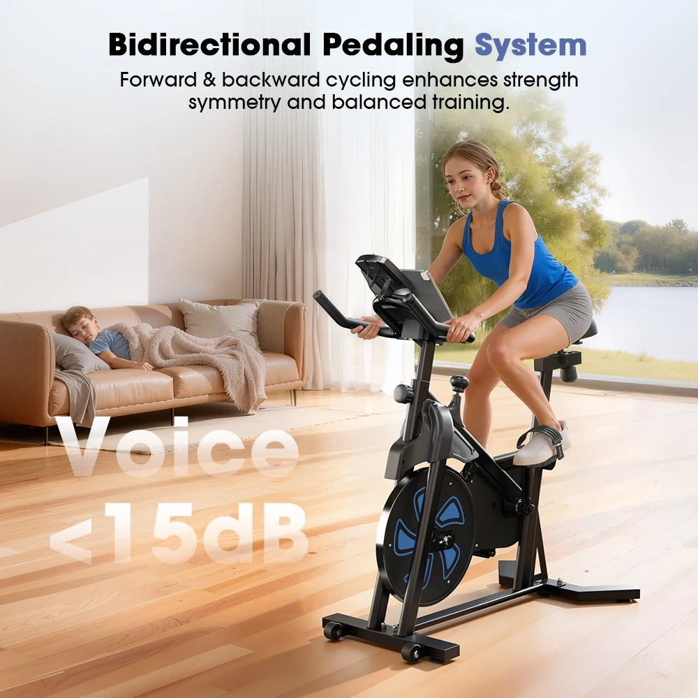 Formill QK116C Indoor-Fahrrad mit Magnetwiderstand, 12KG Schwungrad, 287lbs, 100-Stufen-Widerstand, LCD-Display, Leiser Riemenantrieb, Heim-Cardio – Detail 13