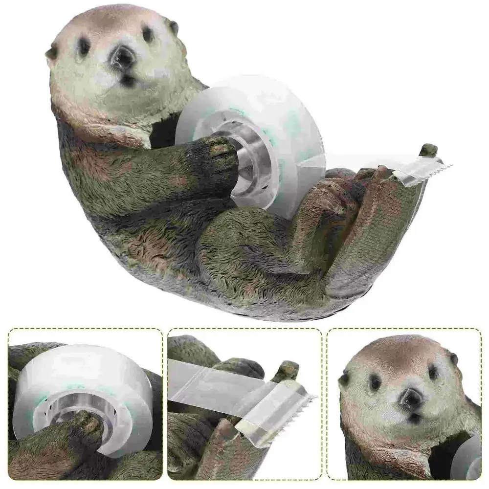 Cartoon Otter Tape Dispenser Animal Shaped Resin Non-Skid Tape Cutter Durable Sloth Tape Cutting Tool Packing Tool