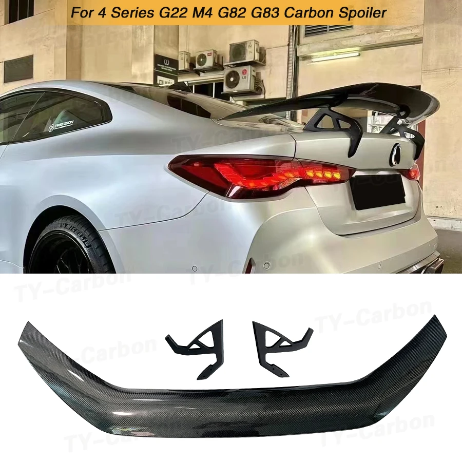 

For BMW M4 G22 G82 G83 2021-2023 AD-RO Style Real Dry Carbon Fiber Car Rear Wing Trunk Boot Lip Spoiler FRP