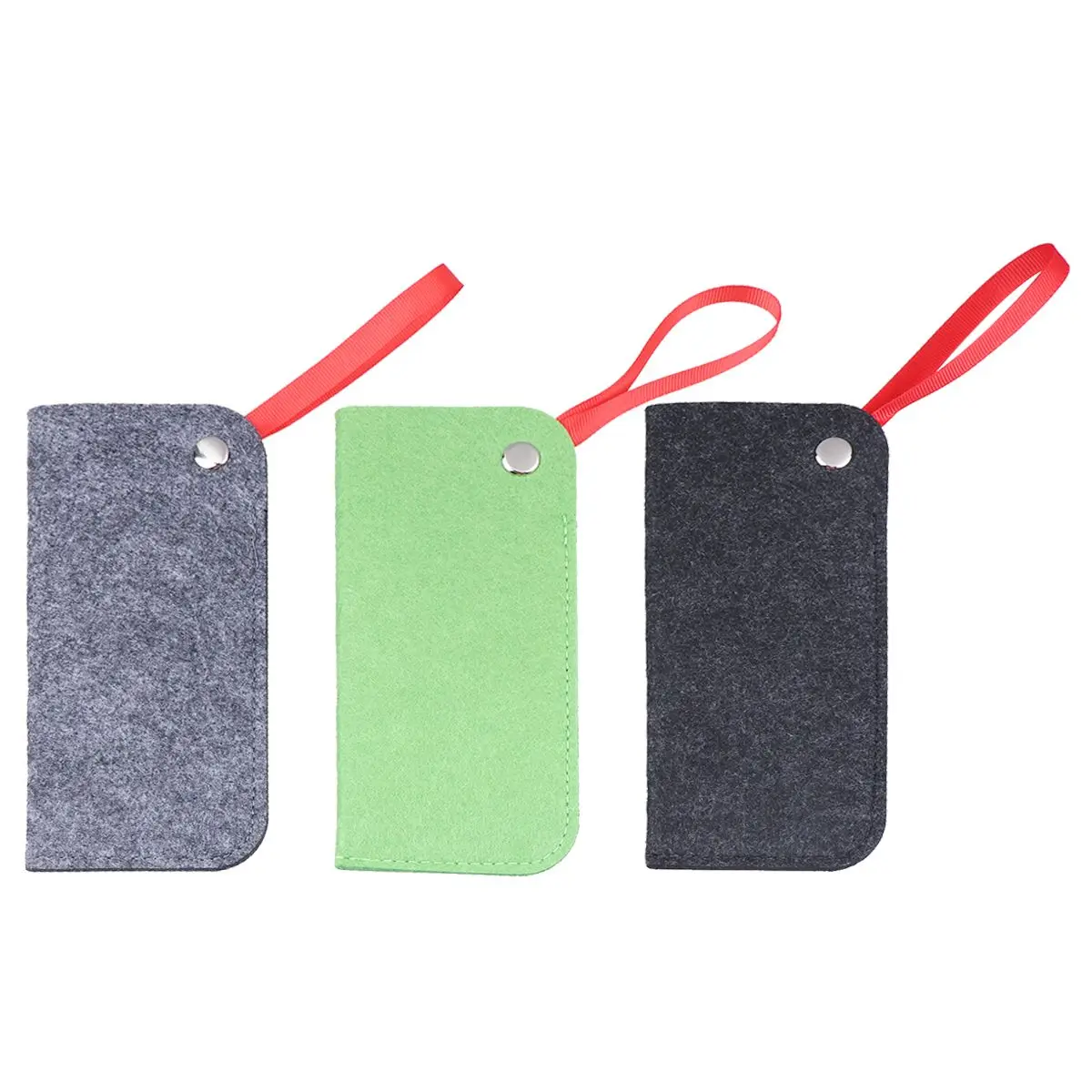 

3 Pcs Bags Durable Wear Resistant ganizer Portable Felt Fashion Sunglasses Pouch Case Loop Small Gadgets Storage