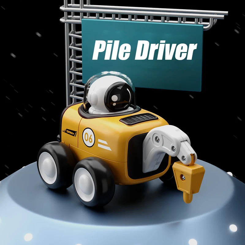 Pressing Run Astronaut Inertia Engineering Vehicle Excavator With Whistle Moon Rover Bulldozer Birthday Gift For Boys Girls