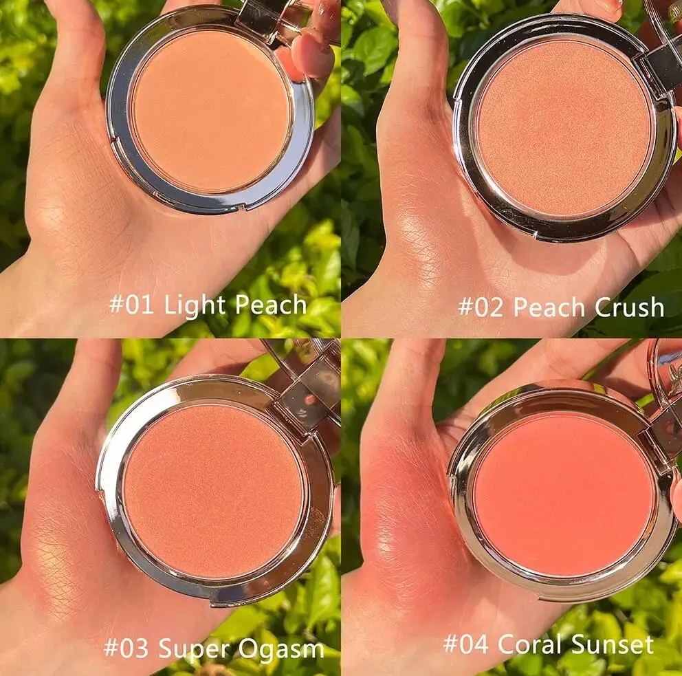 20สติ๊กเกอร์โลโก้ Blusher Palette Pigment ติดทนนาน Blush แต่งหน้ามังสวิรัติ Face Single Blush ฉลากส่วนตัวต่ำ MOQ