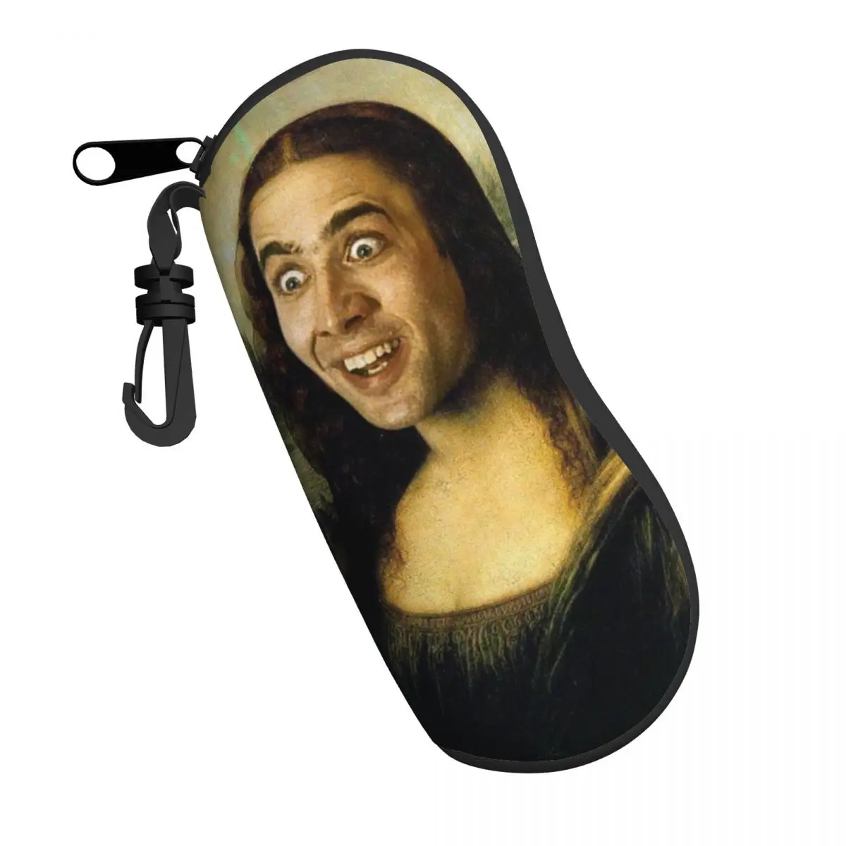 Nicolas Cage Mona Lisa Funny Meme Sunglasses Soft Case Neoprene Zipper Shell Eyeglass Case Custom Protective Box For Glasses