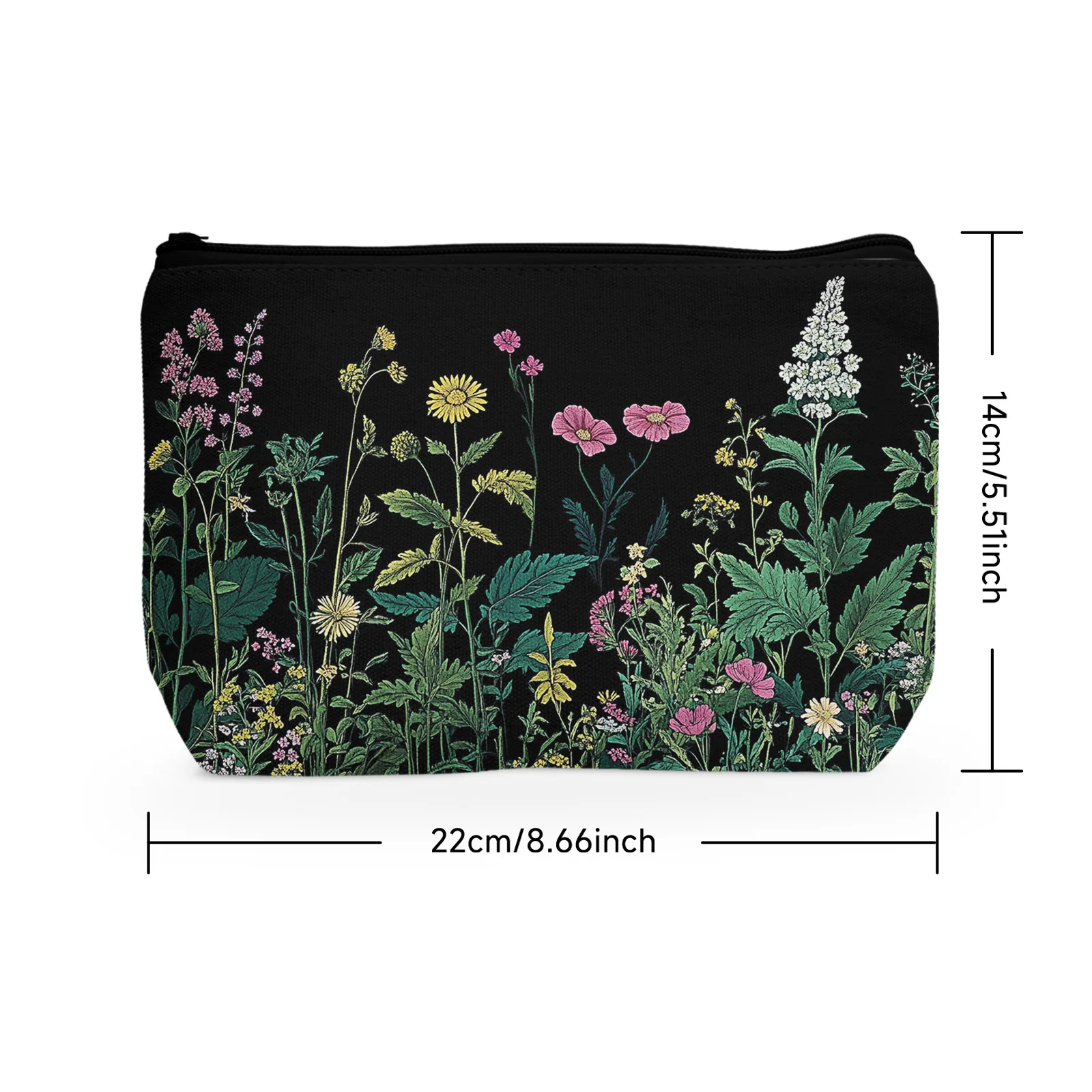 1Pc Wildflowers Art Makeup Bag Cute Cosmetic Bags For Women Travel Toiletry Organizers Fashion Outdoor