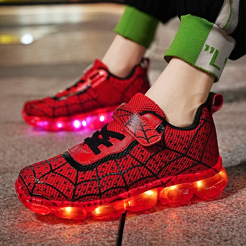 Children Luminous Glowing Sneakers Girls Sport Running Light Shoes New Fashion Kids Girls USB Charging LED Shoes Boys Breathable