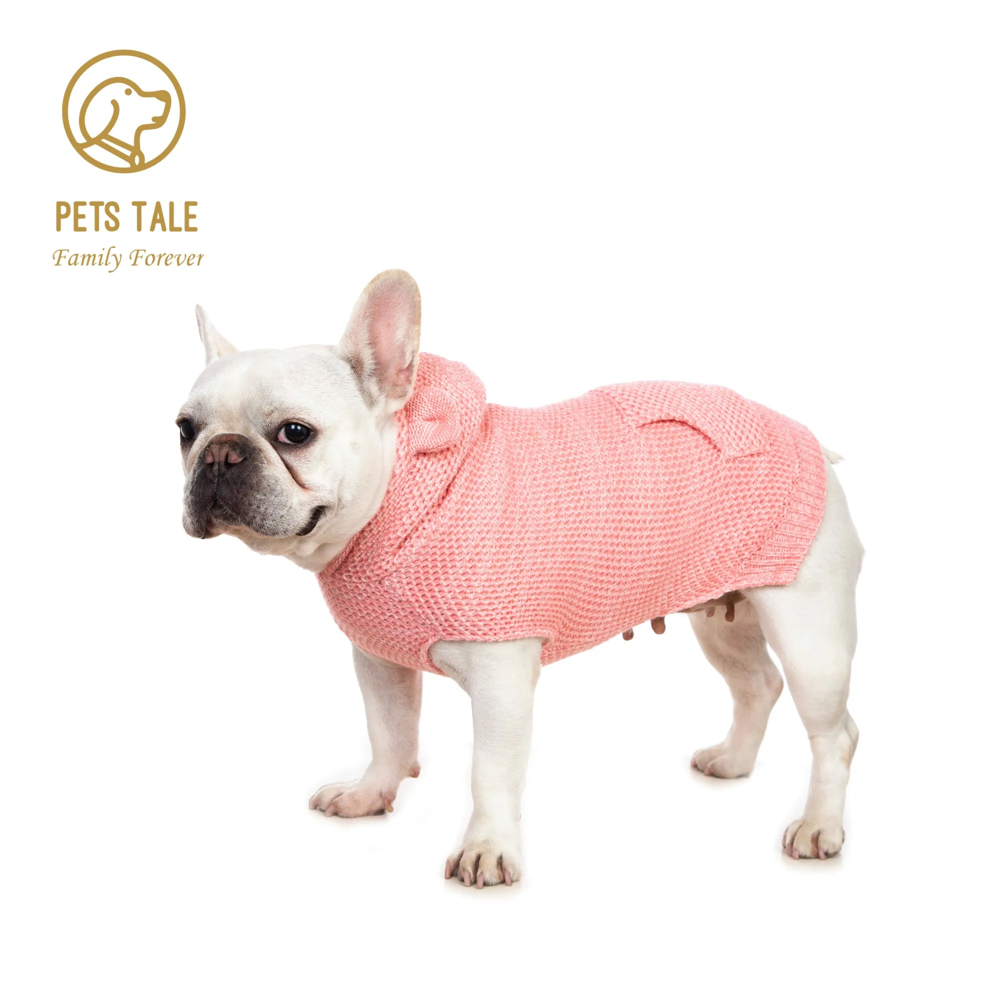 Plain Color Pet Sweater Hoodie With Pocket For Autumn And Winter Dog Warm Clothes