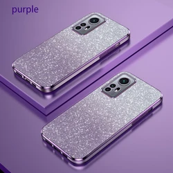For Xiaomi 12 Lite Case Xiaomi 12 Phone Case MI 12S mi12x 12 Pro Cover Luxury Gradient Glitter Plating Silicone Back Cover Funda