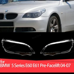 Car Headlamp Cover Headlight Lens Glass Cover Lampshade Bright Shell Covers For BMW 5 Series E60 E61 Pre-LCI 2004-2007 Lampcover