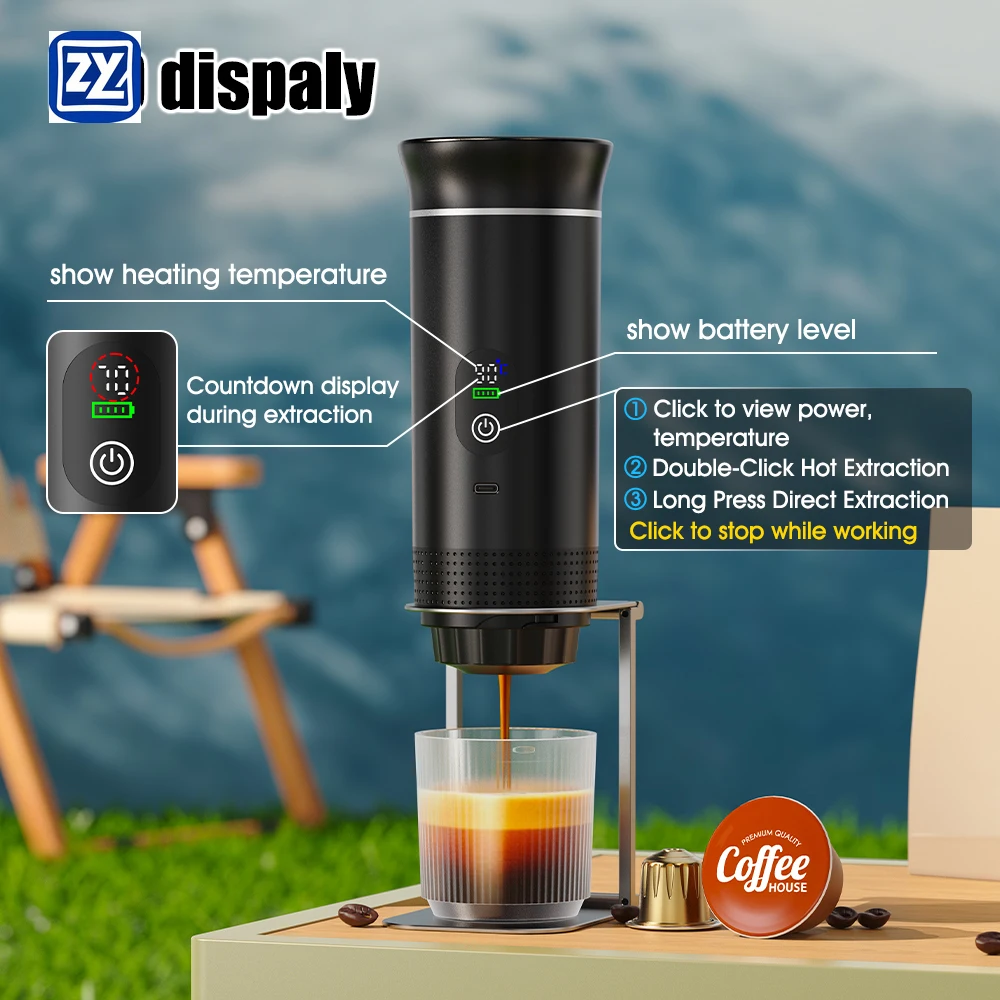 JN-02 Pro2.0 3-in-1 Portable Espresso Machine USB Rechargeable with Self Heating for Household Car Hotel and Outdoor Use