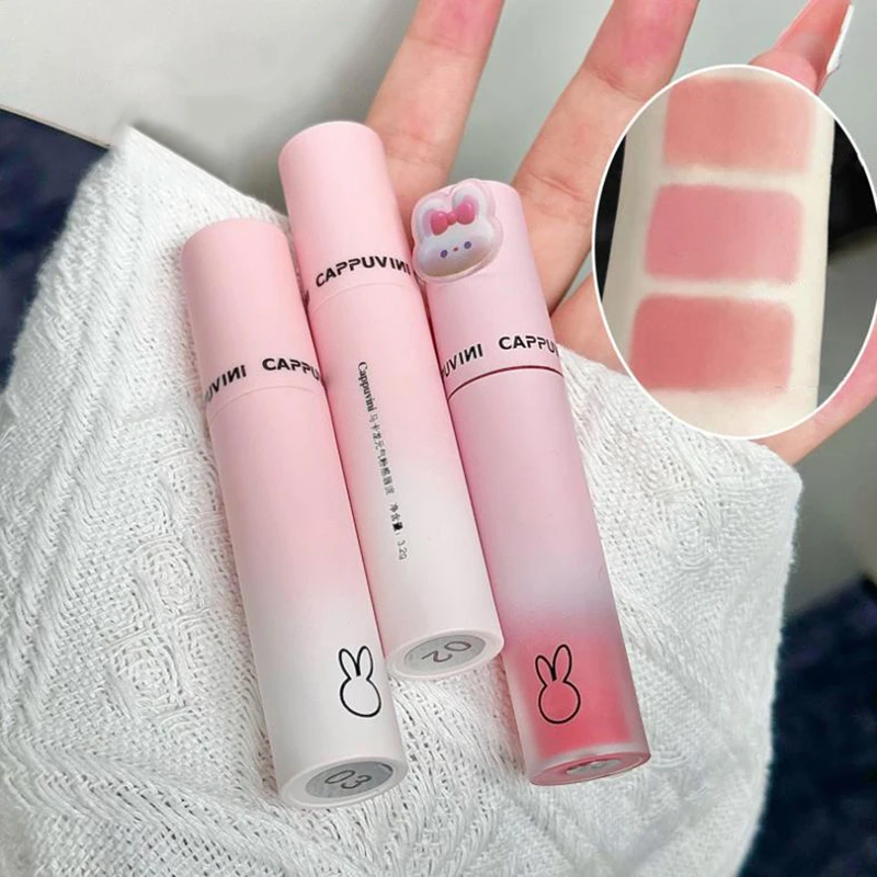 New Cappuvini Velvet Matte Lip Mud Lipstick Mousse Chestnut Waterproof Long Lasting Smooth Lip Gloss Women Lip Makeup Cosmetics