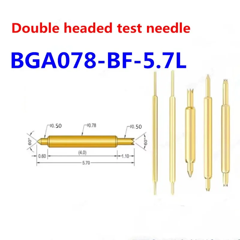 100PCS/Box BGA Double Head Pin 078- BB  BF 5.7L Semiconductor Double Head Phone High Frequency Test Pin Two End Stretching