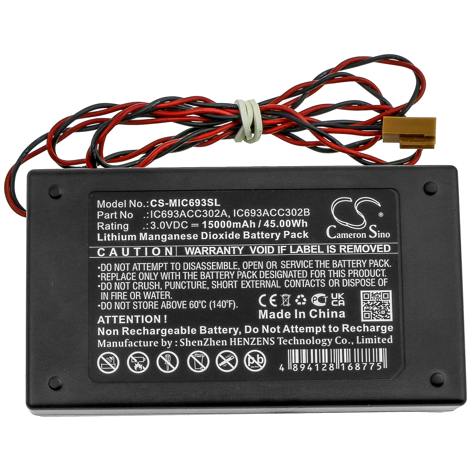 Cameron Sino 15000mAh Battery For GE Fanuc IC693ACC302A  IC693ACC302B