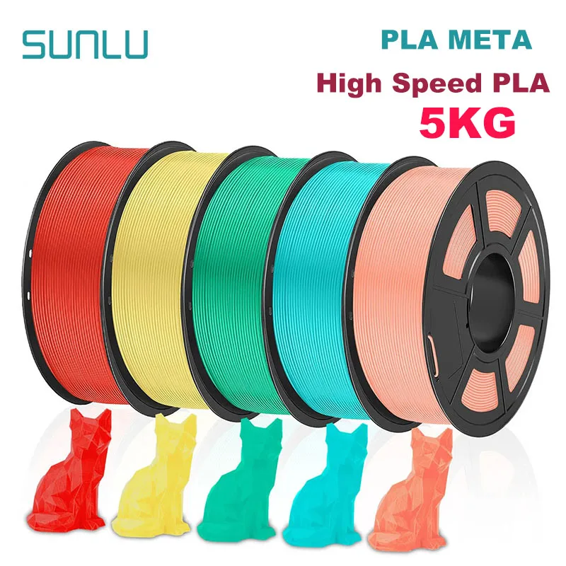 SUNLU 5KG PLA Meta/High Speed PLA Filamnet 1.75mm 1KG Neatly Wound Filament Spool 3D Printer Filament for 3D Printer