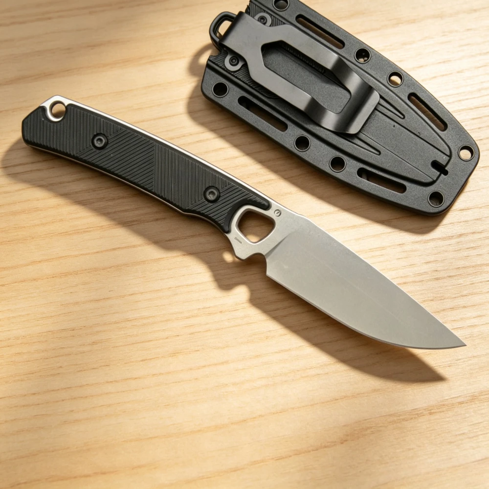 Knife Hunting Fixed Blade - 2048 Jachtmes met recht lemmet, zwarte