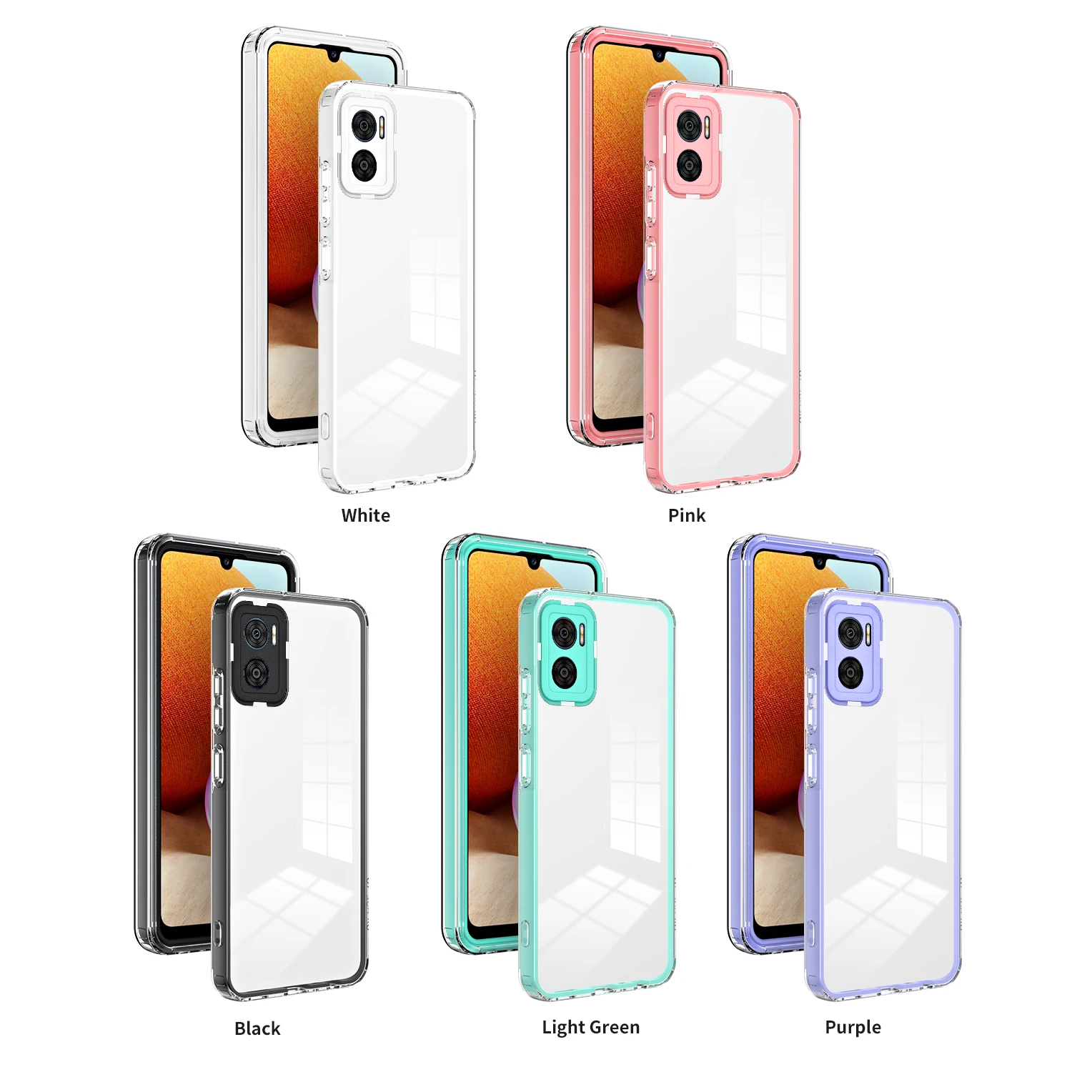 3 IN 1 Frame Clear Case for Motorola E22 E22i Luxury Soft Silicone Hard Back Armor Shockproof Phone Cover Moto E22 E22i MotoE22