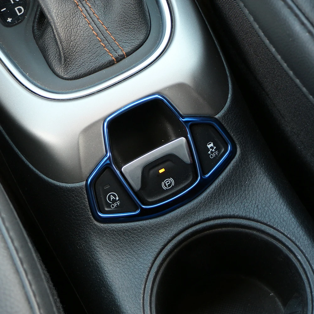 For Jeep Renegade BU 2015 - 2025 Compass 2018 - 2020 AT Hand Brake Button Cover Sticker Trim Decoration Interior Accessories