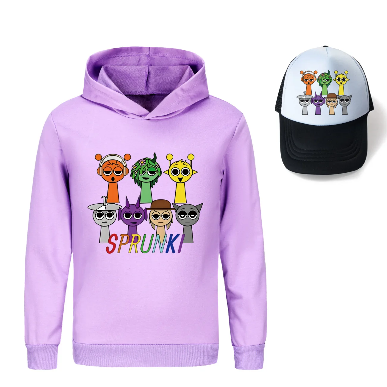 Sprunki Incredibox Game Tag Kleidung Kinder Kapuzenpullover Hemd Hut Jungen Baumwolle Mädchen Modekleidung Kleinkind Langarm Tops