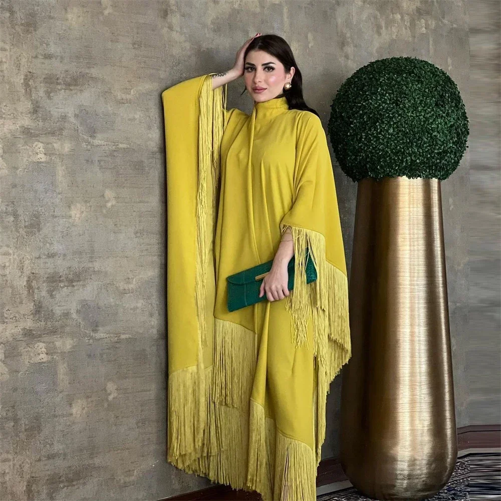 

Eid Djellaba Kaftan Muslim Dress for Women Tassel Abaya Dubai Turkey Caftan Morocco Jalabiya Robe Vestidos Femme Kebaya Jalabiya