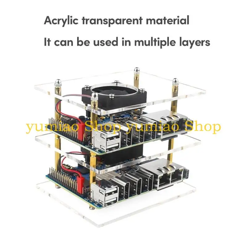 587B Transparent Shell Cover for OrangePi 5 Case Acrylic Enclouse Clear Box Multiple Layer (Optional)