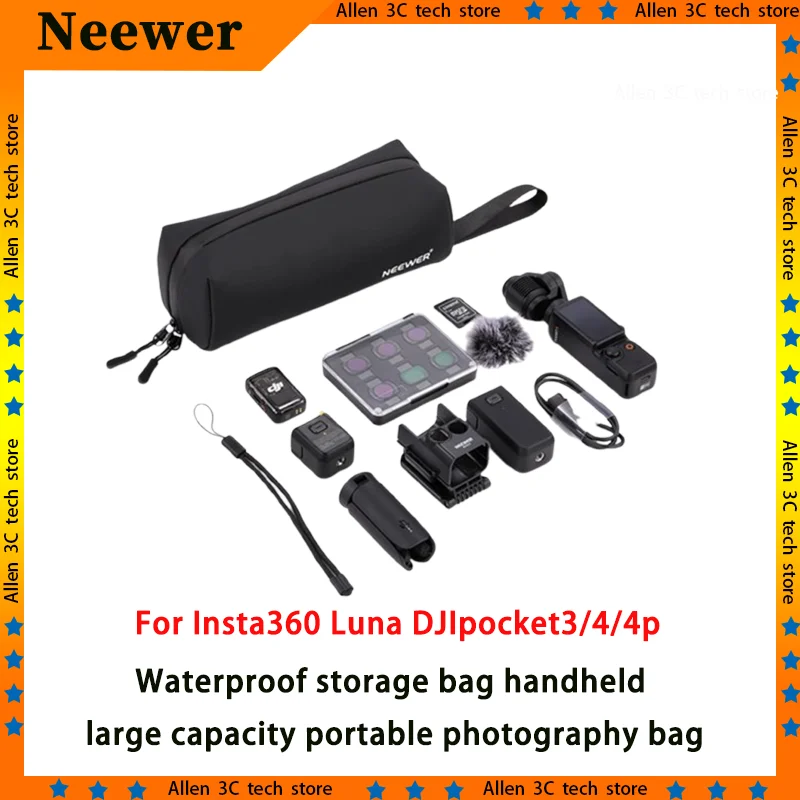 Neewer For Insta360 Luna DJIpocket3/4/4p Waterproof Storage Bag Large Capacity Portable camera bag Case Camera Accessories
