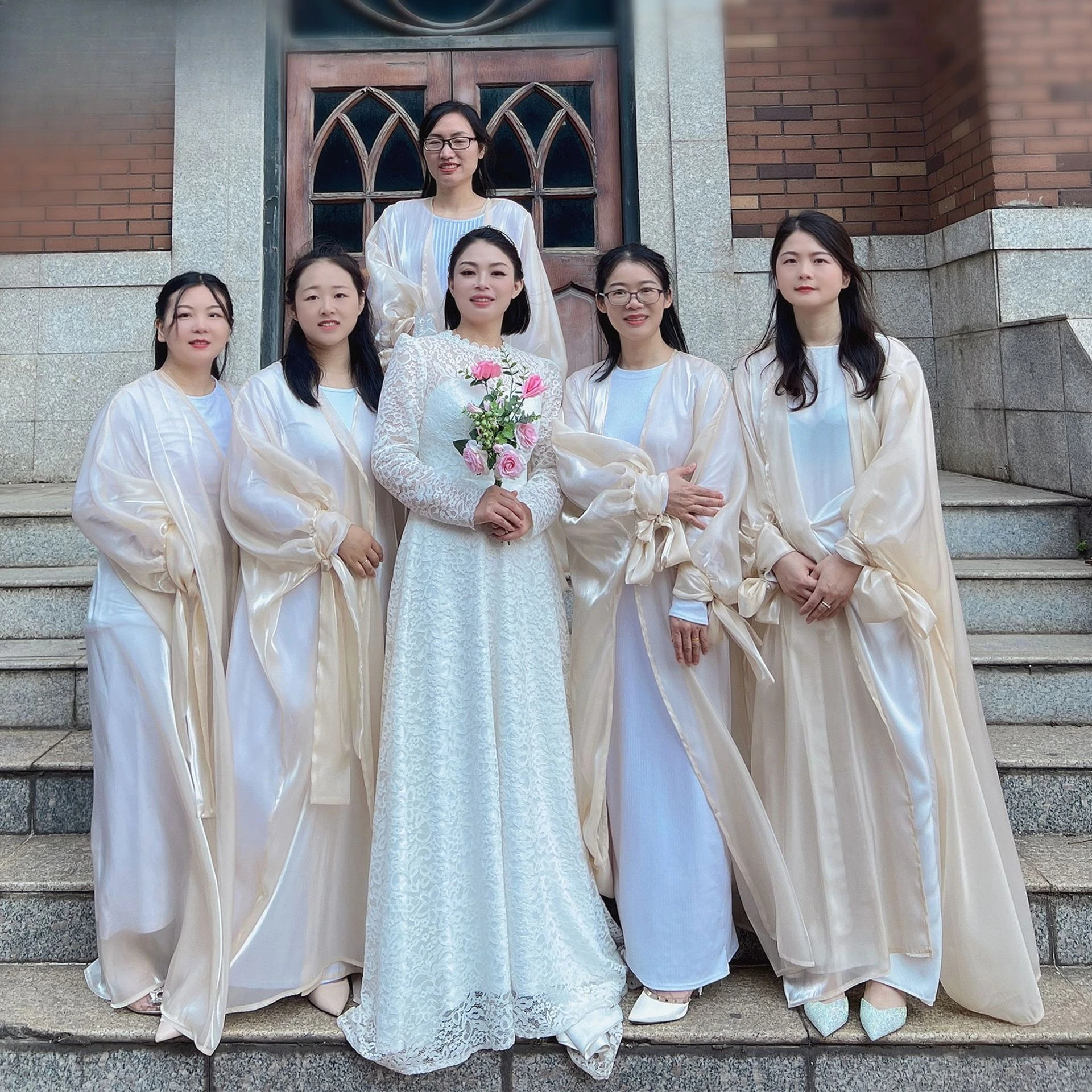 

Bubble Sleeve Cardigan Elegant and Beautiful Wedding Bridesmaid Dress Long Dress