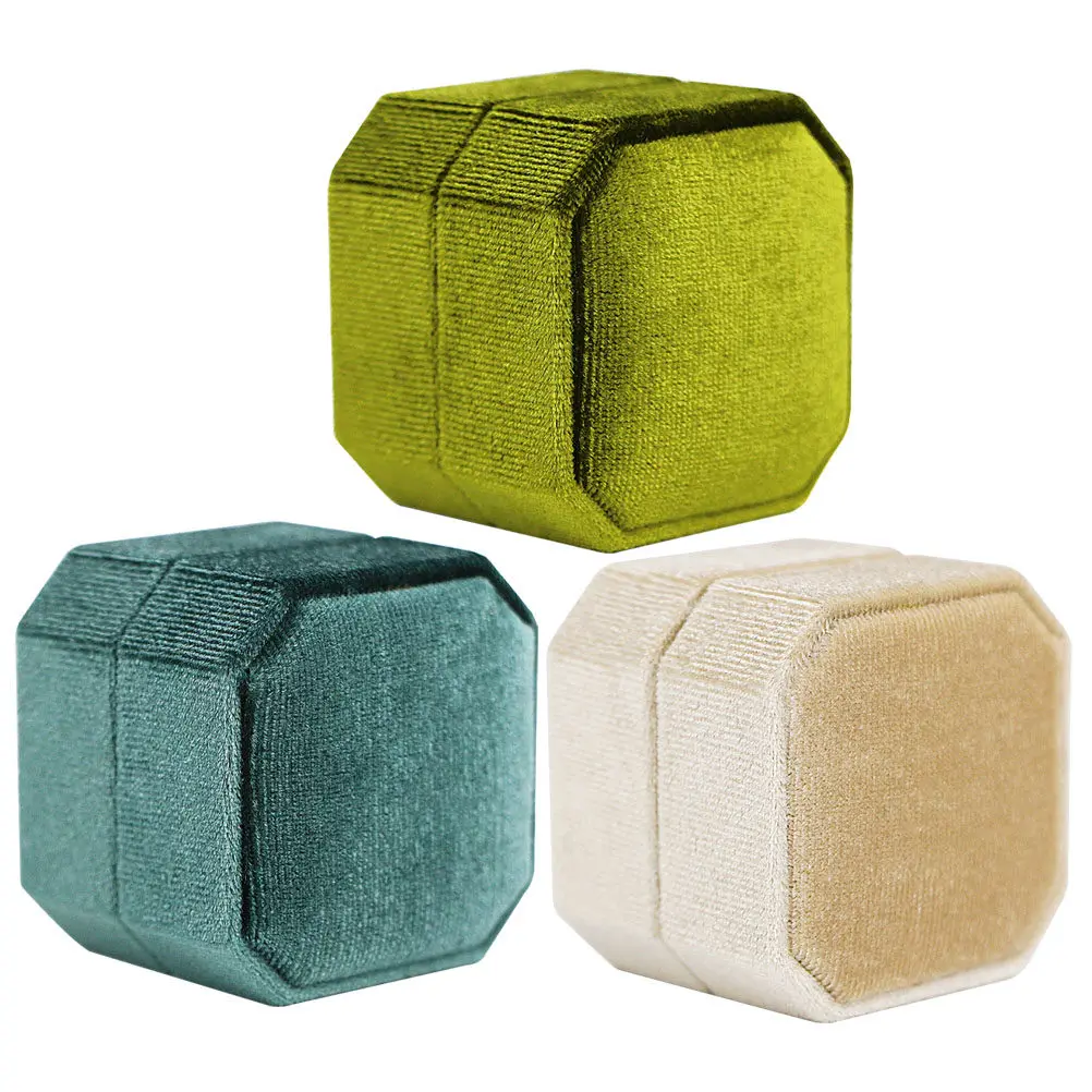 

Набор из 3 элегантных вельветовых шкатулок для украшений: футляры для колец на помолвку, свадьбу, предложение руки и сердца, подарок-сюрприз, коробка для обручальных колец