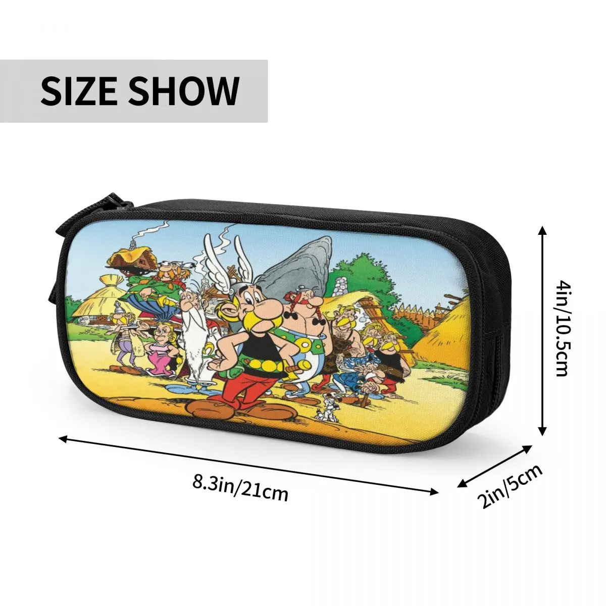 Custom Fashion Anime Asterix And Obelix Pencil Cases for Boys Gilrs Large Capacity Anime Cartoon Getafix Pen Box Bag Stationery