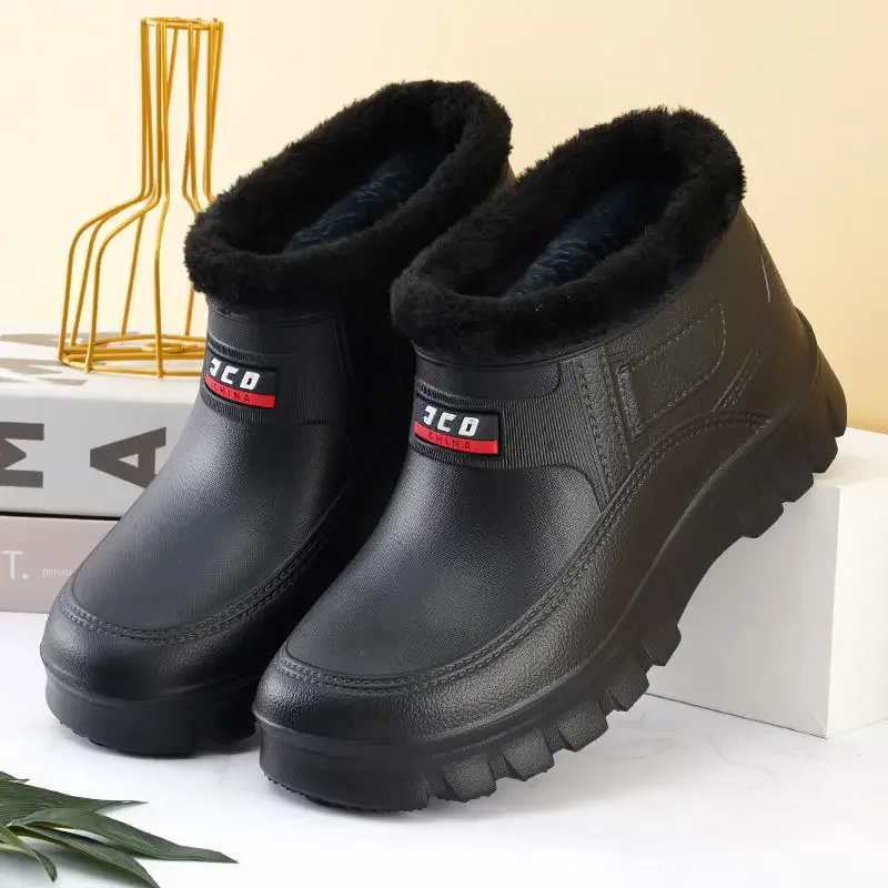 Winter Keep Warm Men Cotton Shoes Plush Plus Size Snow Snow Boots Outdoor Motion Casual Snow Boots Outdoor Car Washing Shoes