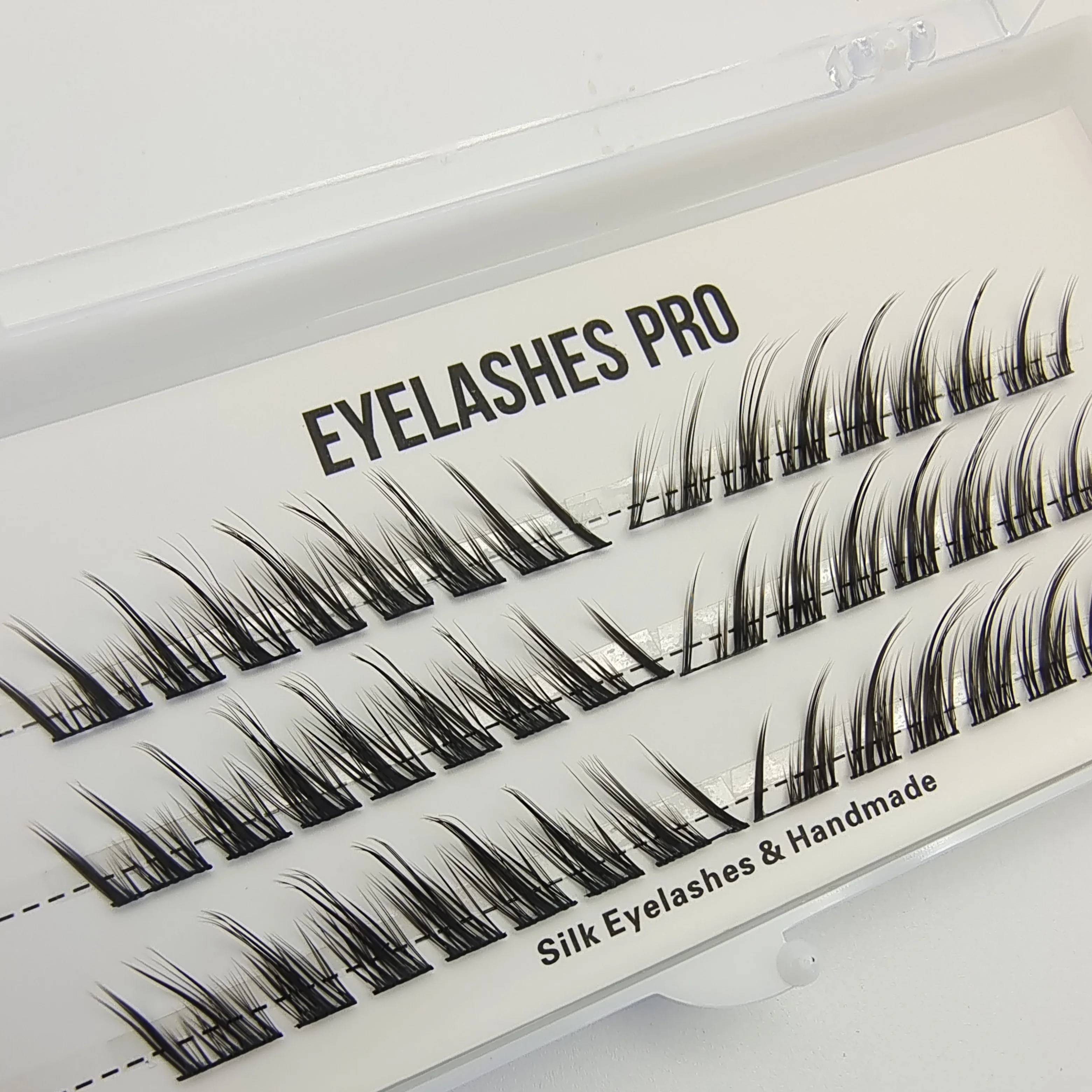 Lengqinghuxi-A Handgefertigte Wimpernverlängerung, segmentierte Flase-Wimpern, dramatische Wimpernbündel, weiche Band-Wimpern, Make-up-Wimpern – Detail 5