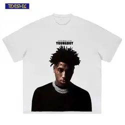Vintage Portrait Graphic Print T-Shirt Hip Hop 2024 Harajuku Short Sleeve Punk Gothic Washed Tshirt Streetwear Loose Shirts Tops