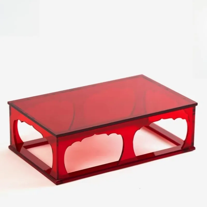 Tang Dynasty Style Arch Pedestal Stand - Acrylic Display Base for Vase Bonsai Sculpture, Rectangular Home Decor Art Furniture