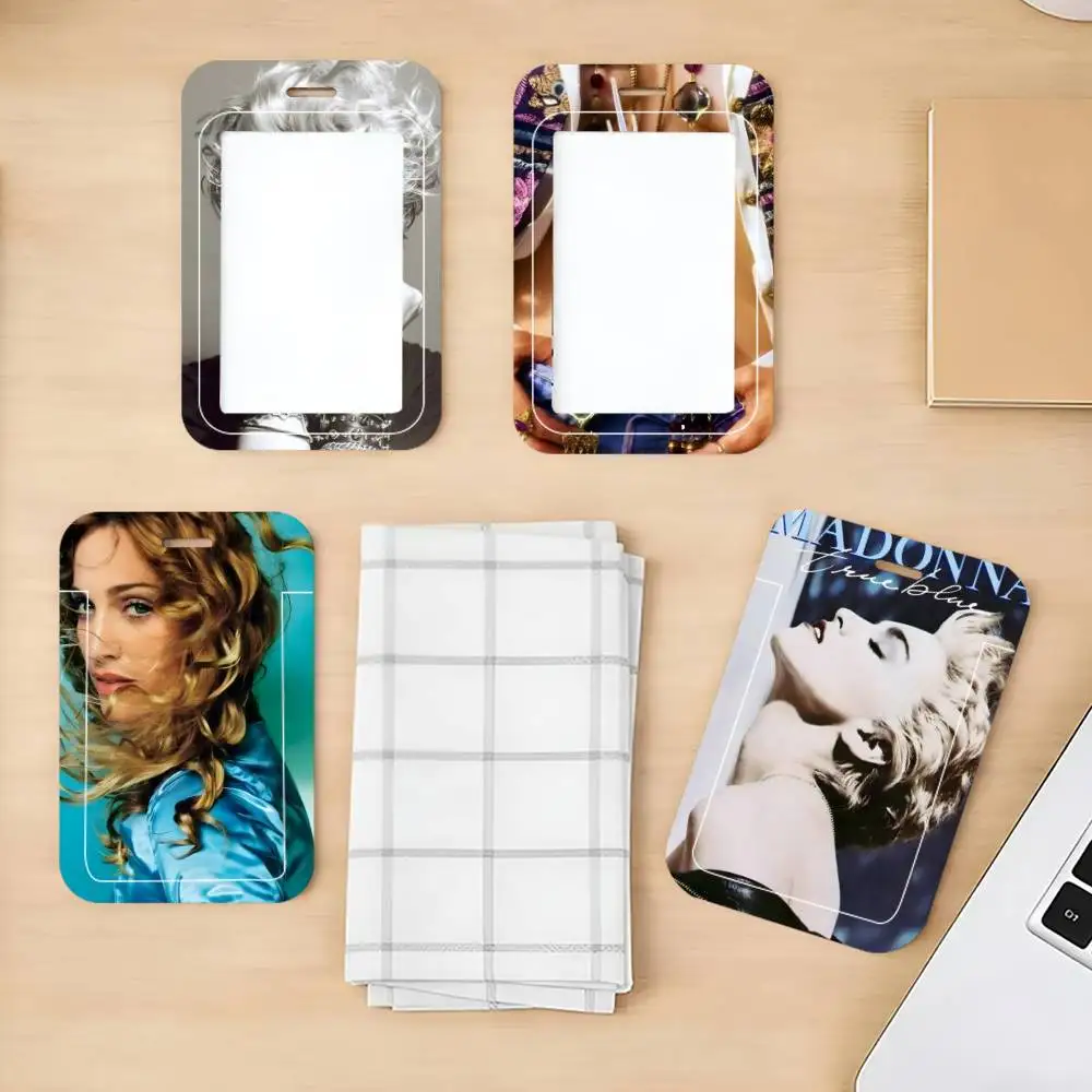 M-Madonna Singer ID Card Holder Neck Strap Pendant Door Badge Holder Lanyards Keychain Work Credential Case Gift