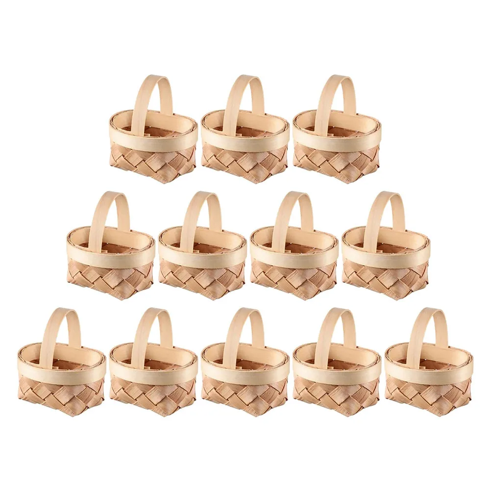 홈 데코, 역할 놀이, 미니어처 조경, 사진 촬영, 웨딩 장식용 미니 바구니 12개