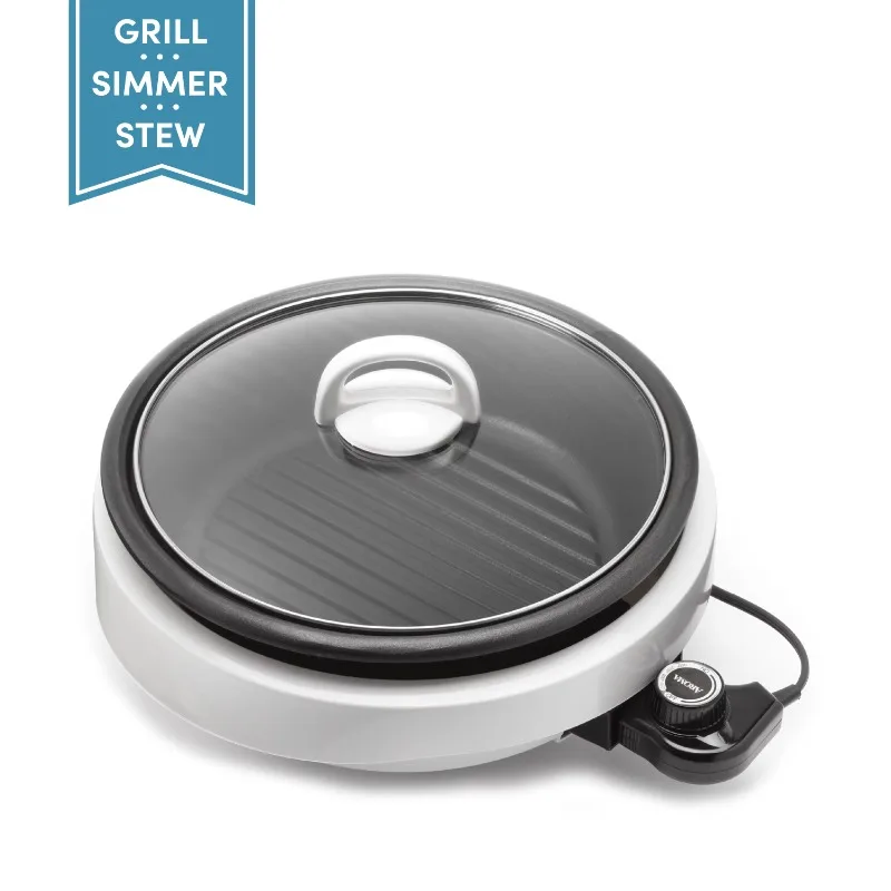 Aroma® 3Qt. Grillet® 3-in-1 Electric Indoor Grill - White