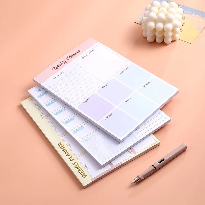 

52 Sheets Weekly Plan Book Magnetic Attraction Efficiency Manual Weekly Notebook Time Management To Do List Tearable Notebook