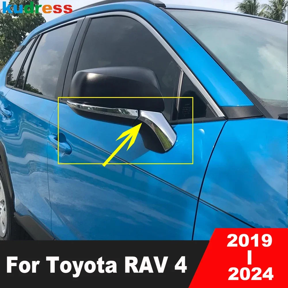 

Rearview Mirror Cover Trim For Toyota RAV4 RAV 4 2019 2020 2021 2022 2023 2024 Chrome Car Side Mirrors Molding Strip Accessories
