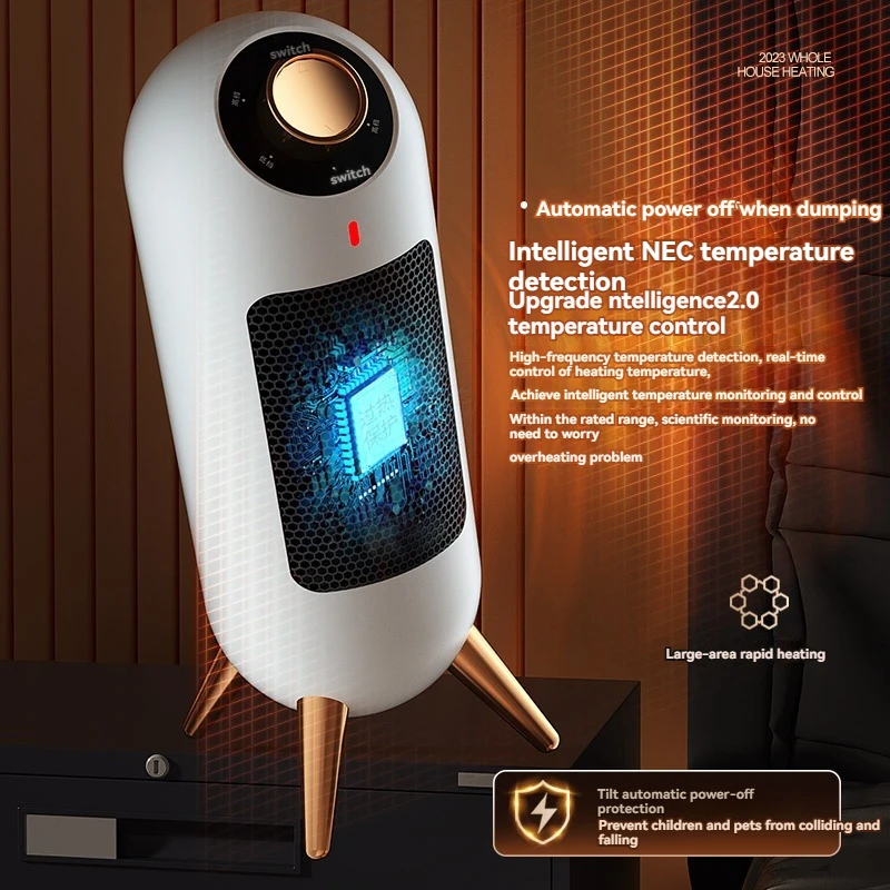 1200W desktop heater, small household, high-power, European and American standard heater, intelligent electric heater