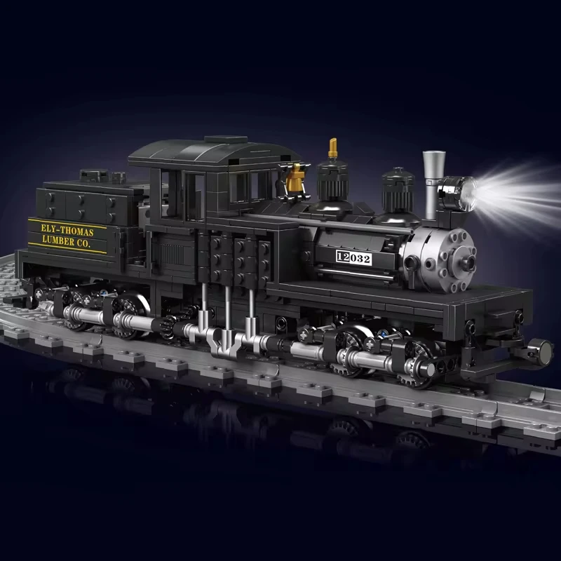 MOULD KING 12032 Moc Modular RC Shay-type Steam Locomotive Building Block Technical Train Bricks Toy Christmas Gift For Boy Kids