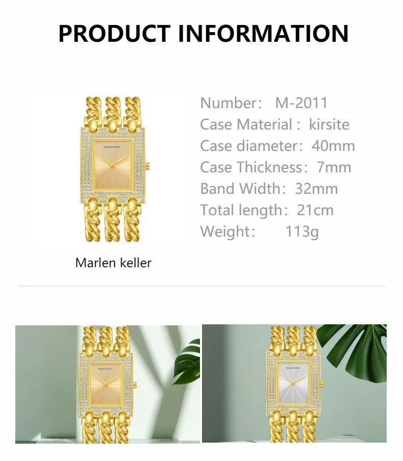 Marlen Keller Women\'s Fashion Casual Fashion Watch Three-Chain Diamond Stainless Steel Bracelet Watch Free Shipping