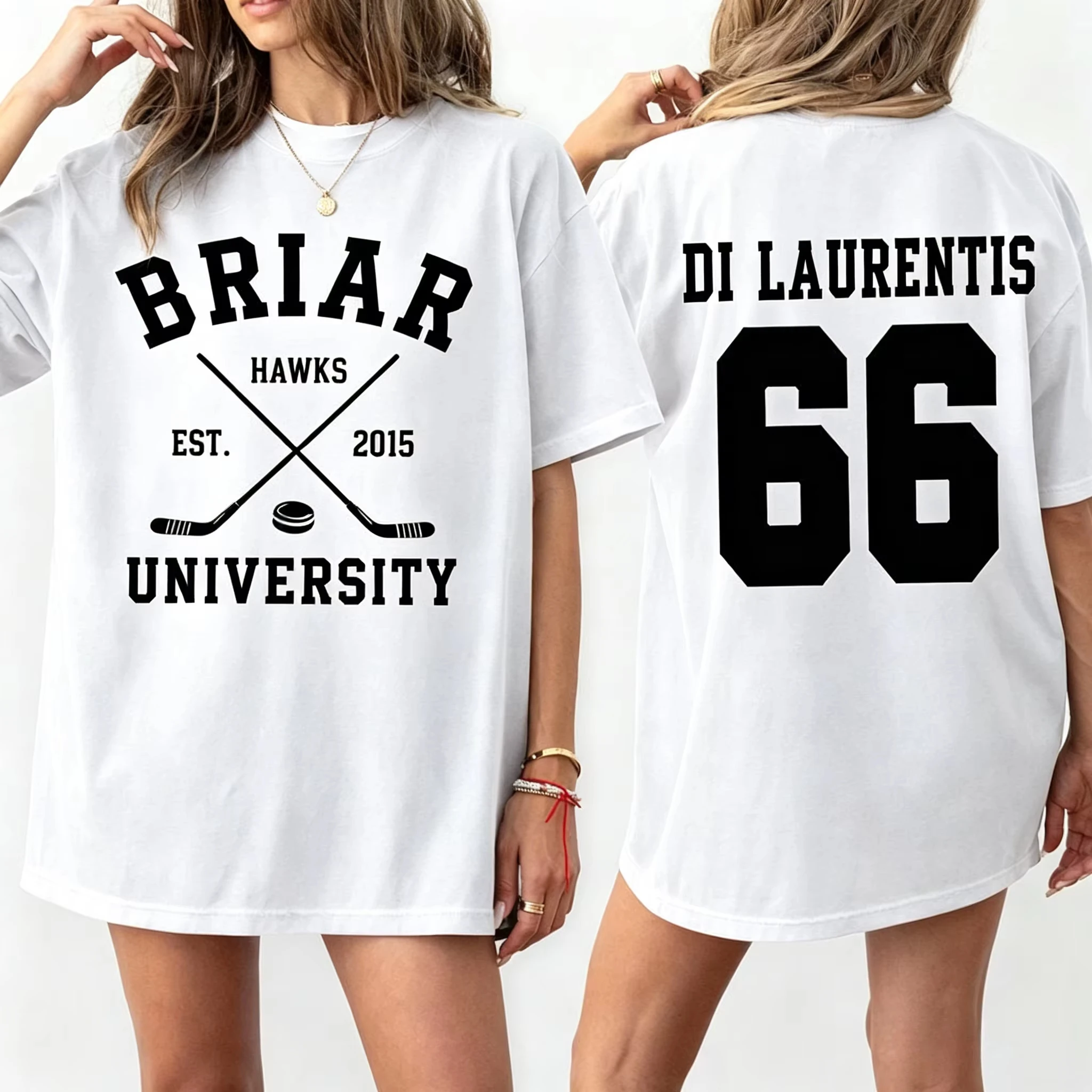 Off-Campus Briar Hawks DI LAURENTIS 66 Graphics Unisex Shirt 2026 Summer High Quality 100%Cotton Men's O-neck Ice Hockey Tshirt