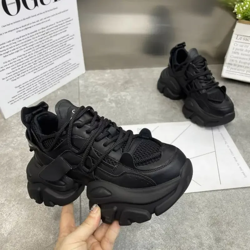 

Trendy Mesh Dad Shoes for Women 2025 Autumn New Style Thick Sole Height Increasing Versatile Casual Sports Vulcanized Shoes