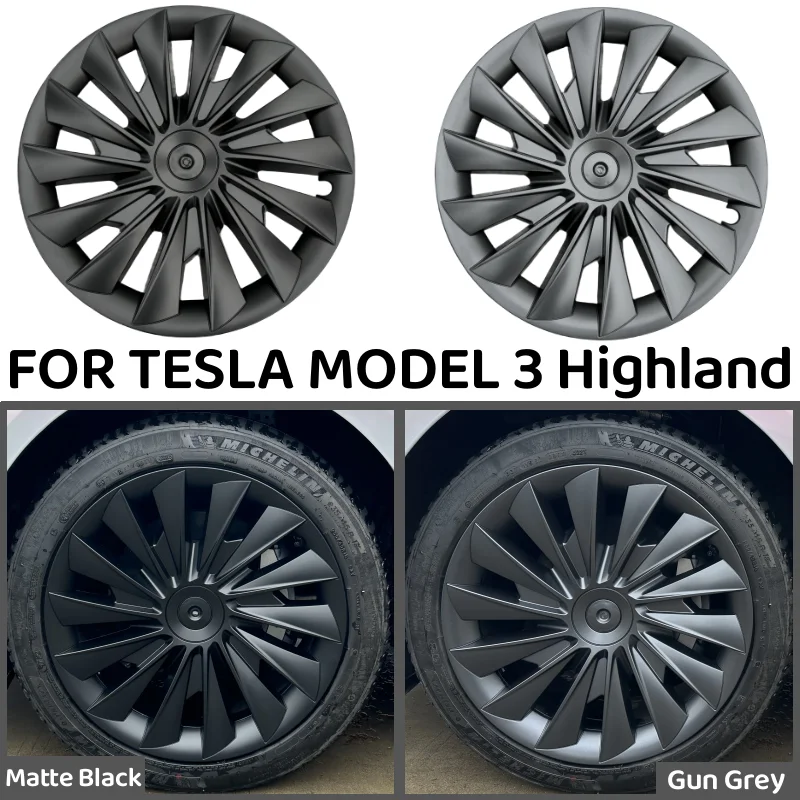 

4PCS Hub Caps For New Tesla Model 3 18Inch Highland Version 2024 Performance Replacement Wheel HubCap Full Rim Cover Accessories