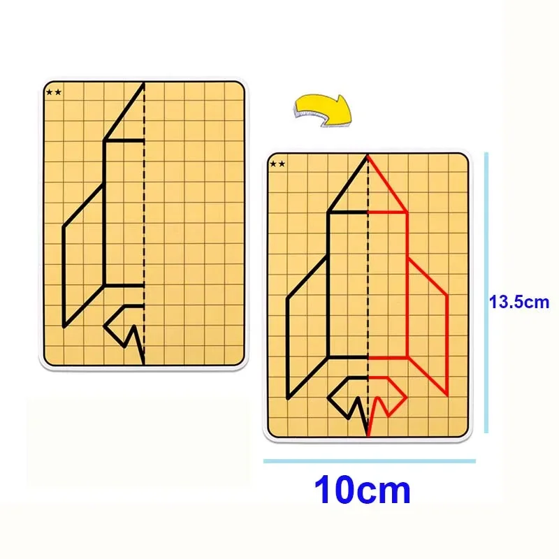 10/20 Stuks Schattige Cartoon Rooster Symmetrische Tekening Speelgoed Fijne Motorische Vaardigheid Schrijven Pen Controle Kinderen Nieuwigheid Leerbord