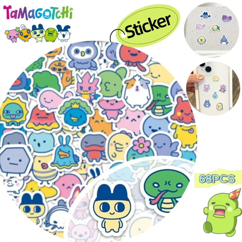 

Bandai Tamagotchi Kuchipatchi creative kawaii DIY doodle stickers, girly heart planner laptop waterproof decorative stickers