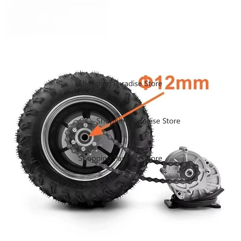 24V 250W 4WD Brushed Gear Motor Kit with Remote Controller 10x6.0-6 Inch Wheel Chain Drive for RC Cars And Boats