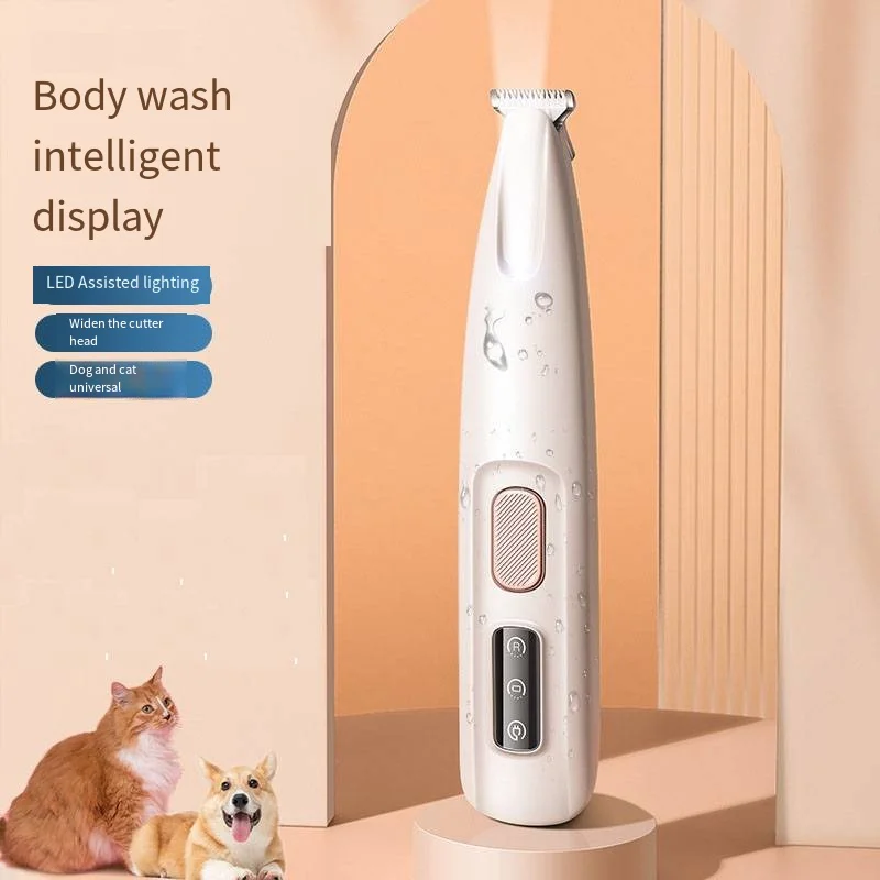 

New Dog Paw Trimmer with LED Light Fully Waterproof Pet Hair Trimmer with LED Display Dog Clippers for Grooming 18mm Widen Blade