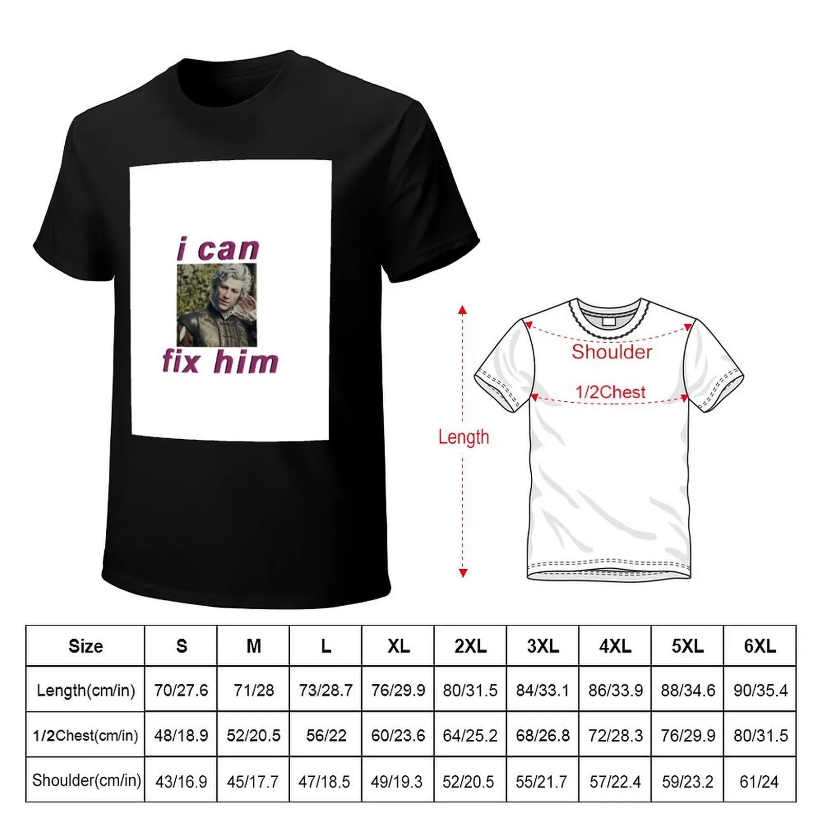 Astarion I can fix him T-Shirt Classic Crew Neck Cotton T-Shirt