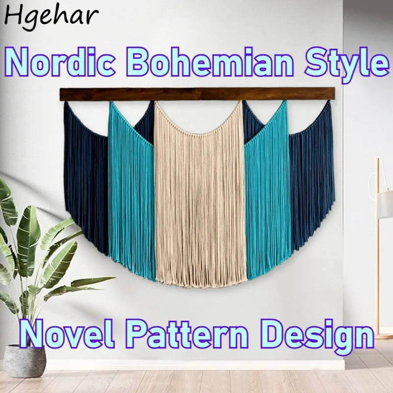 

Новые гобелены ручной работы в скандинавском богемном стиле с деревянными панелями и кистями, настенные декоративные украшения для дома