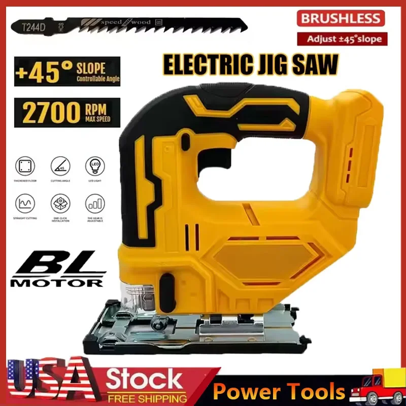 

Аккумуляторный бесщеточный лобзик DeWalt 2700 об/мин, 20 В, портативный многофункциональный регулируемый электроинструмент для деревообработки